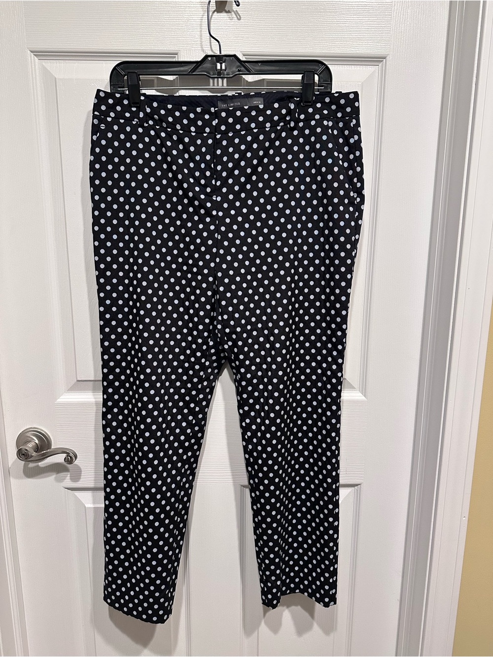 The Limited Navy Blue and light blue Polka Dot Cropped Pants